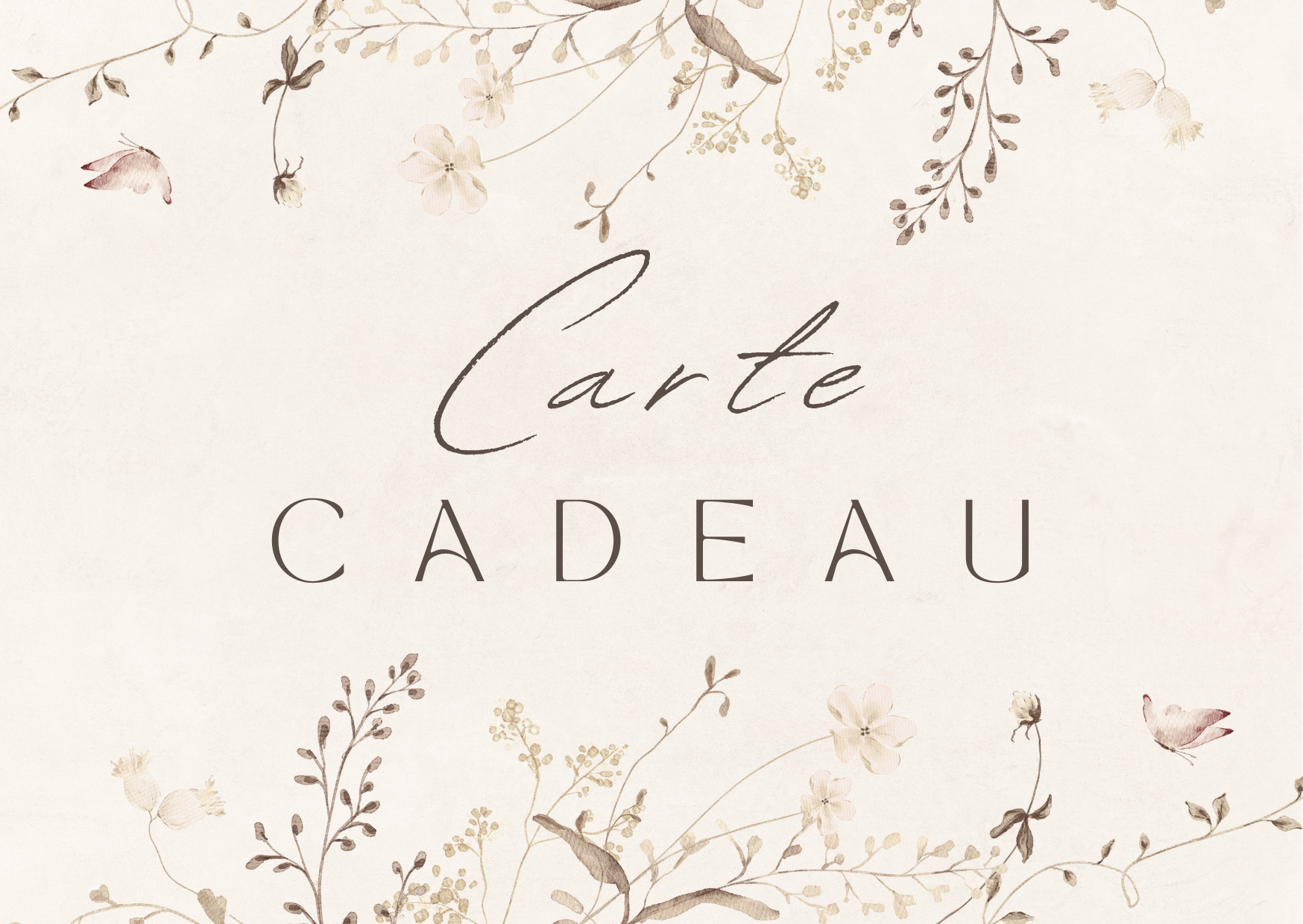 Beige and Green Floral Elegant Watercolor Gift Certificate